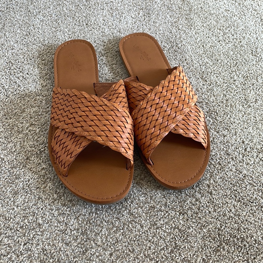 Brown sandals- size 10 never worn